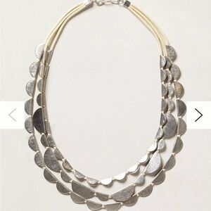 Vintage Anthropologie necklace! 
3 Strand Silver Crescent Half Moon Necklace